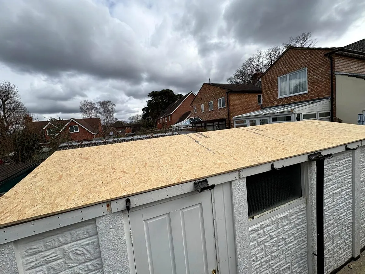 Garage re-roof in progress