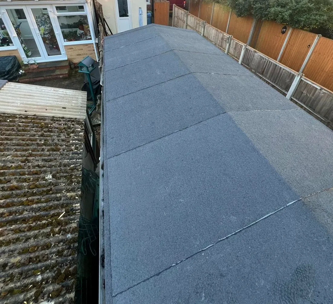 A newly finished flat felt roof to a rear outbuilding by Tammat Group
